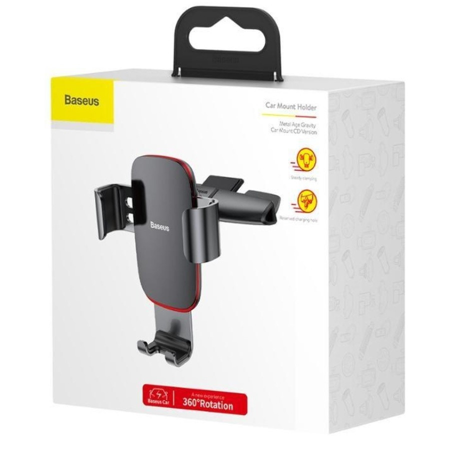 Автотримач для телефона Baseus Metal Age Gravity Car Mount (CD Version) Black Київ - фото 5