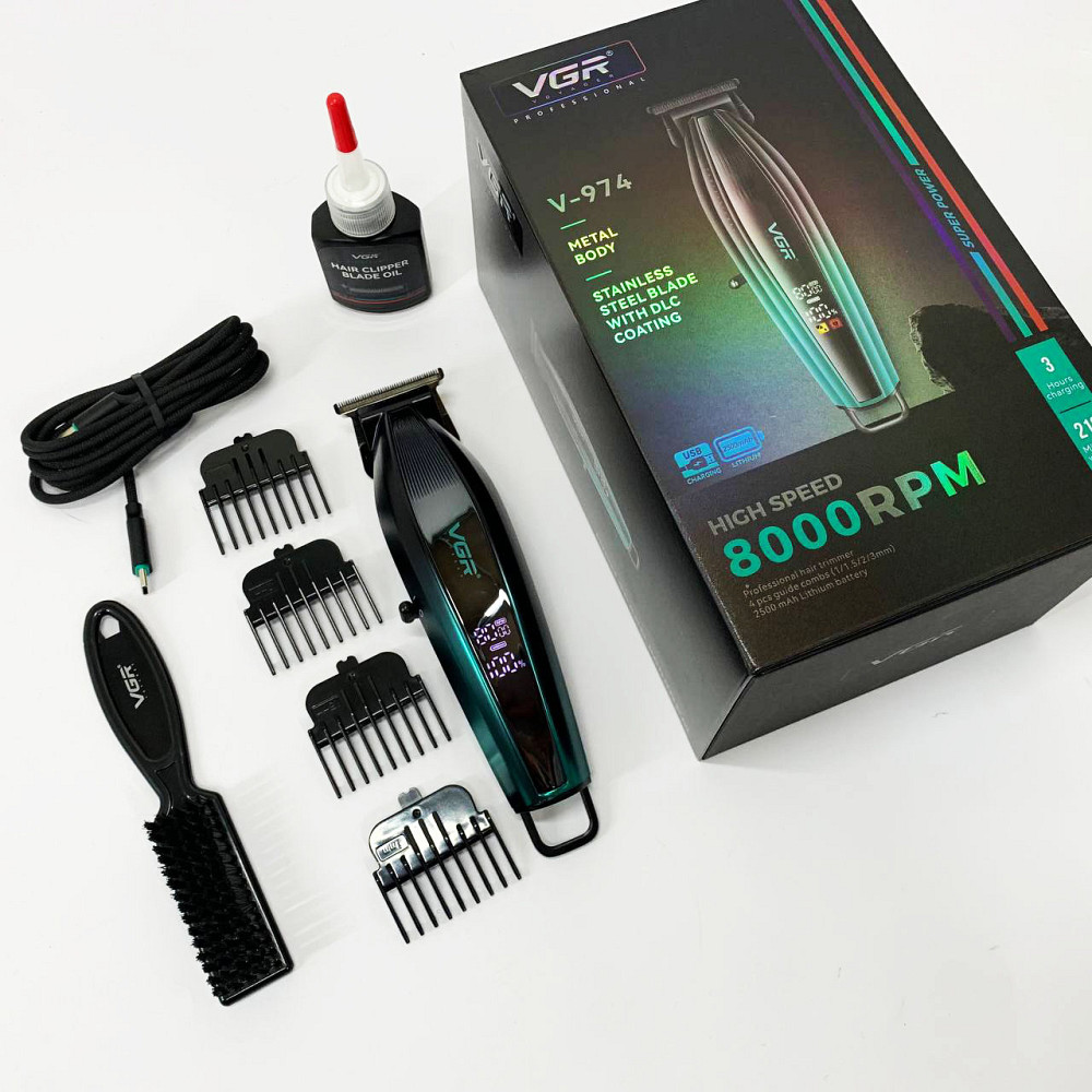 Модний машинка для стрижки волосся VGR, Машинка для стрижки волосся з універсальним живленням PO-30 Львів - фото 9