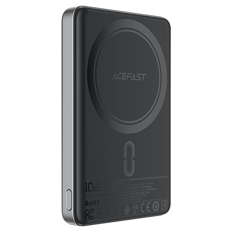 Зовнішній акумулятор ACEFAST M12 PD20W ultra-thin magnetic wireless charging power bank 10000mAh, Black Київ - фото 4