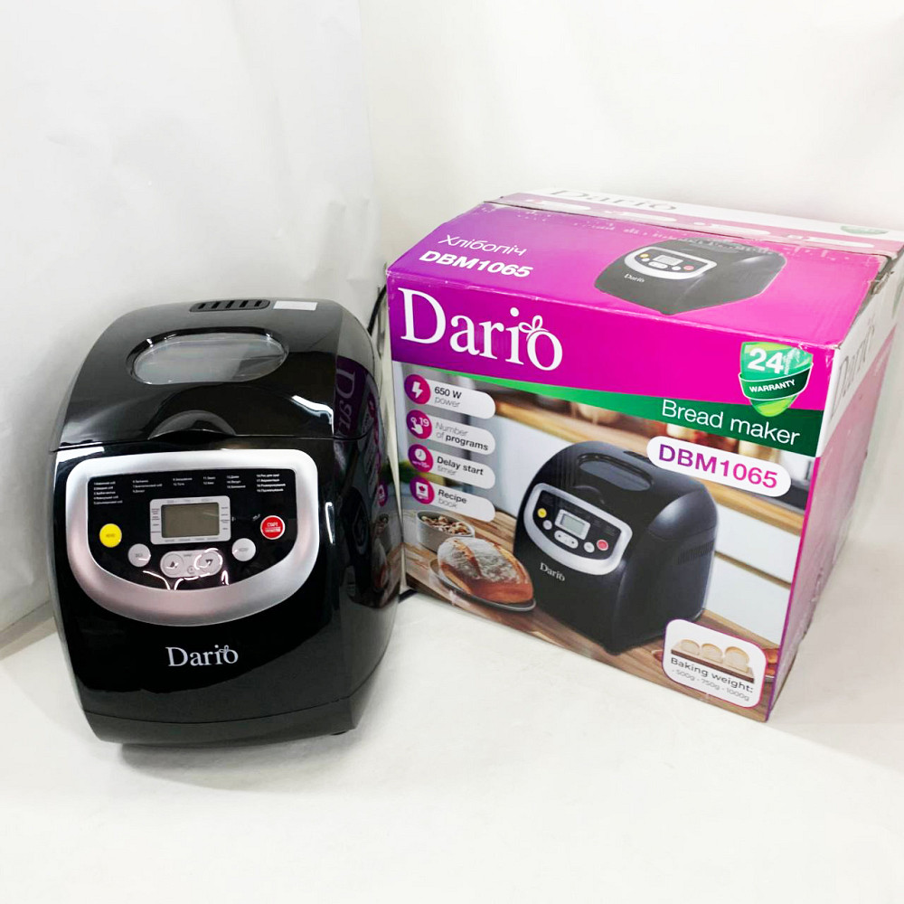Хлебопечка с регулируемой корочкой DARIO DBM 1065 600 Вт, 19 програм, Хлебопечь дисплей XB-53 Львов - изображение 5