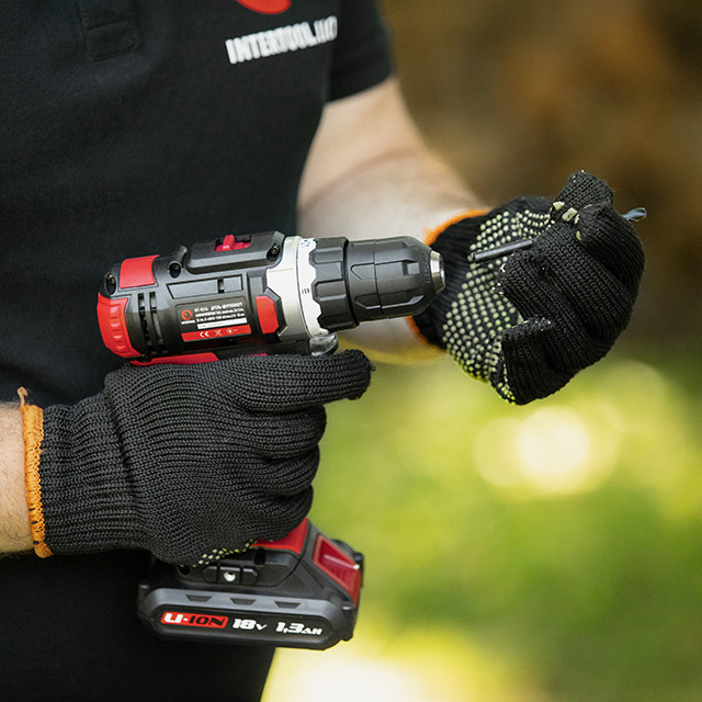 Дриль-шурупокрут акумуляторний, Li-Ion, 18 В, 25 Nm, 0-400/0-1500 об/хв, 1,3 Аг INTERTOOL WT-0313 Київ - фото 8