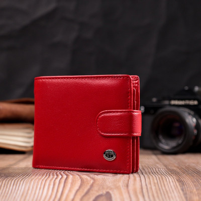 Гаманець ST Leather З натуральної шкіри Червоний (19471) Вінниця - фото 3