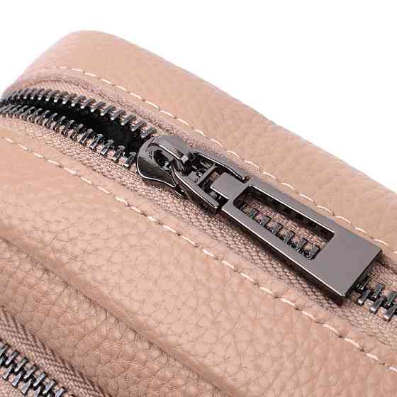 Модная женская сумка прошитая ромбами на лицевой стороне из натуральной кожи Vintage 22637 Бежевая Киев