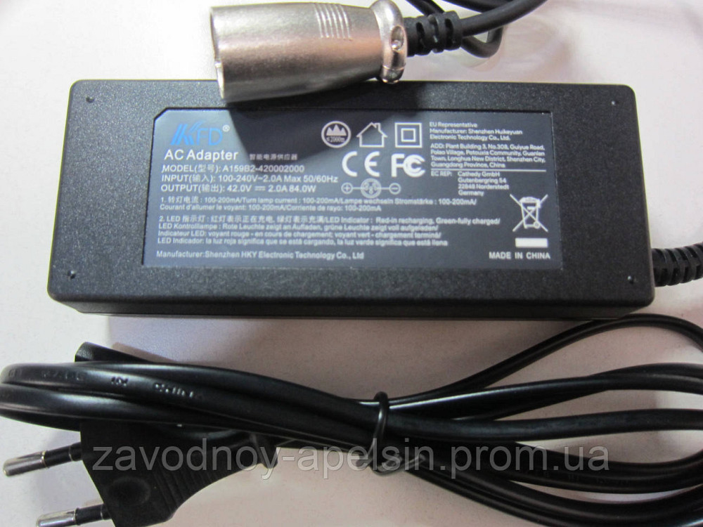 Зарядка самоката велосипеда 42V 2A штекер XLR 3-pin (KFD) Одесса - изображение 2