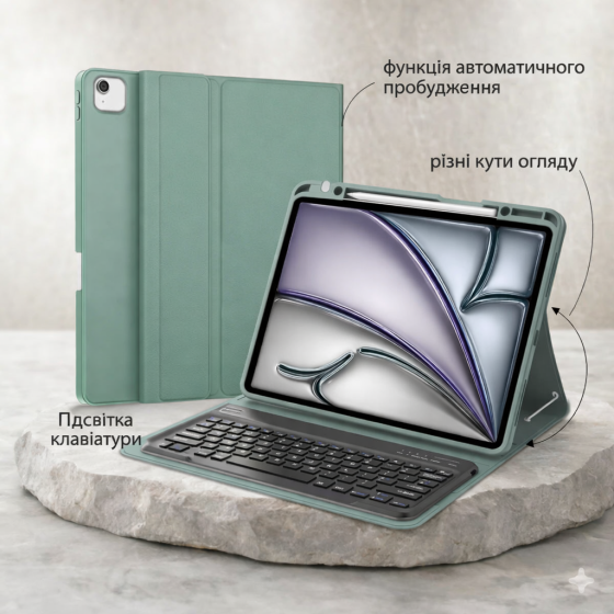 Чохол-клавіатура для iPad Air 13 дюймів (M2 2024/ M3 2025) - клавіатура QWERTY UK з розкладкою для iPad Pro 12,9 дюймів 6-го/5-го Київ