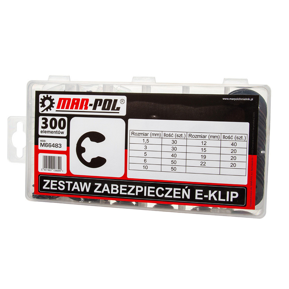 Набор Е-образных стопорных колец 300 шт в кейсе Mar-Pol (M66483) Нововолынск - изображение 5