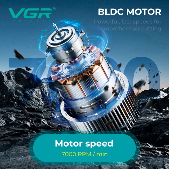 Акумуляторна машинка для стрижки волосся VGR V-662 10 Вт 3000 мАг (6 насадок, LED-дисплей, 7000 об/хв) Одеса