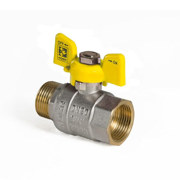 Кран кульовий KOER KR.218.G - 3/4" FM ГШМ YELLOW, ручка "метелик" жовта (KR0094) Київ - фото 3