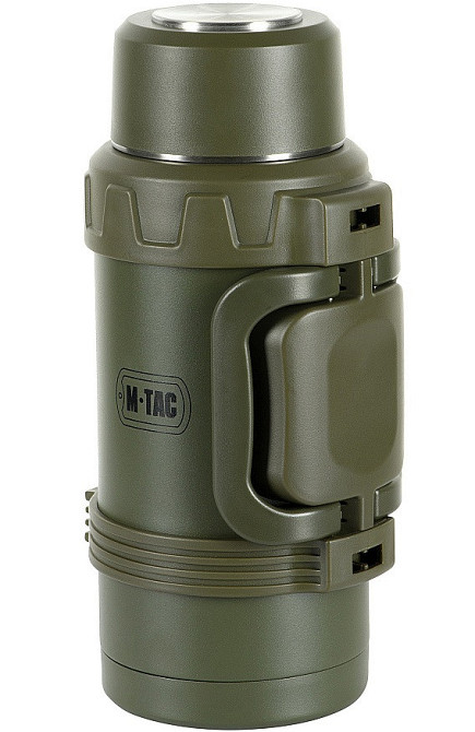 Армійський Термос для напоїв 1.6 літрів з ручкою та ременем M-Tac (UN-G05-1600A) Нержавіюча сталь Нововолинськ - фото 2