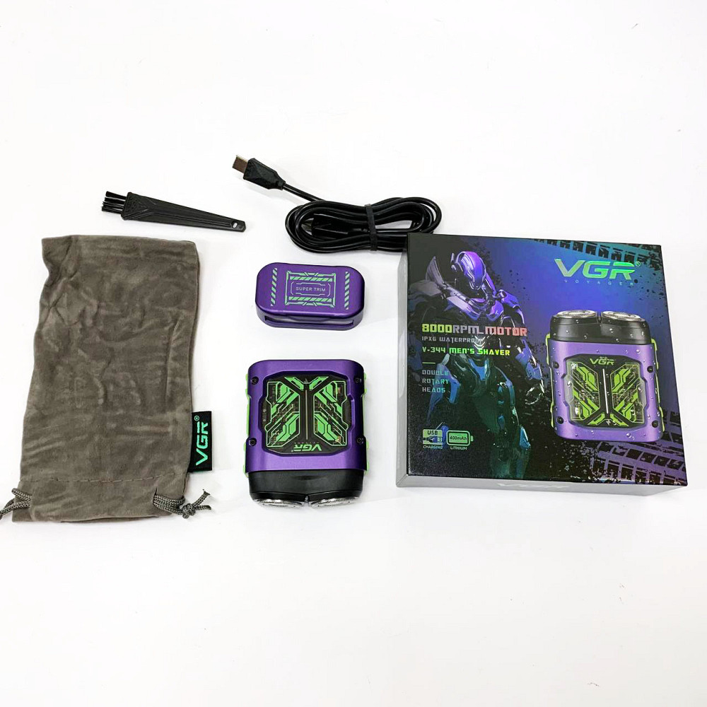 Акумуляторна бритва з фірмовим лезом, Професійна електробритва з насадками, Електробритва для гоління WB-42 Львів - фото 7