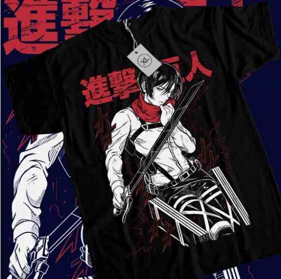 Футболка аниме Атака титанов оверсайз (S/M/L) Черний AnimeJ1057 Днепр