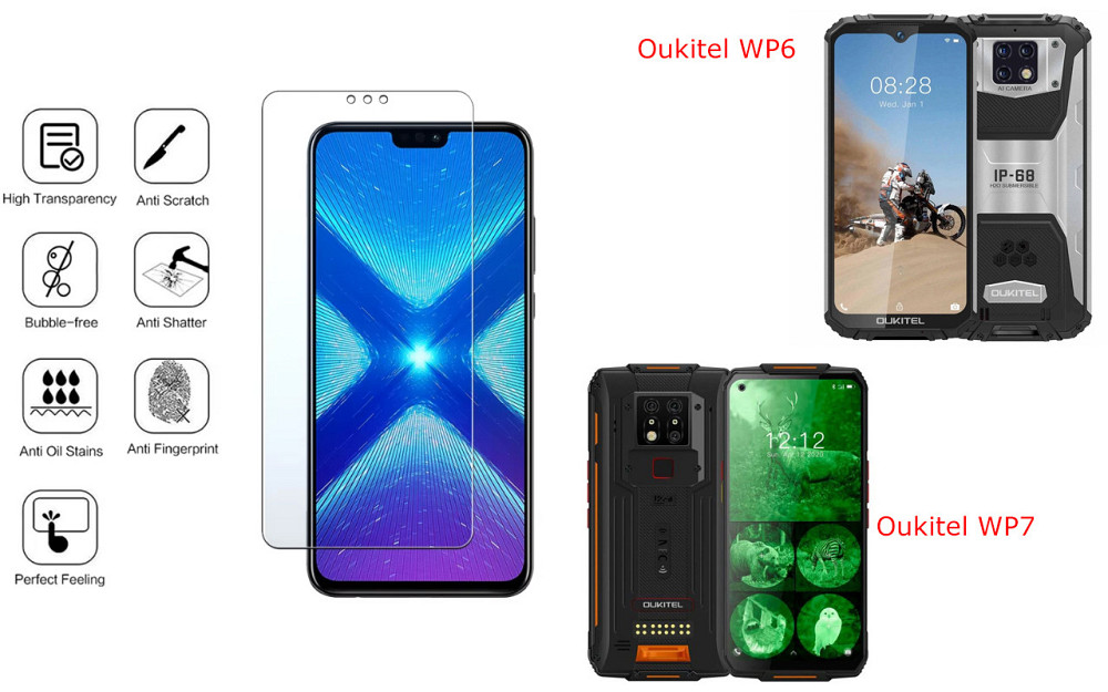 Захисне скло NeoGlass для Oukitel WP6, Oukitel WP7 – надпрозоре та стійке Київ - фото 4