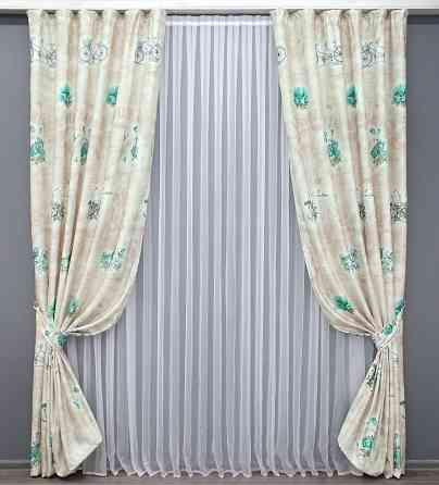 Комплект готових штор VR-Textil Фотоштори № 1327ш Різнобарвний 100х270 см 2 шт (31-716) Київ