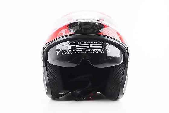 Шолом відкритий+відкидні окуляри BLD-708 S (55-56см), ЧОРНО-ЧЕРВОНИЙ "Raptor" Киев