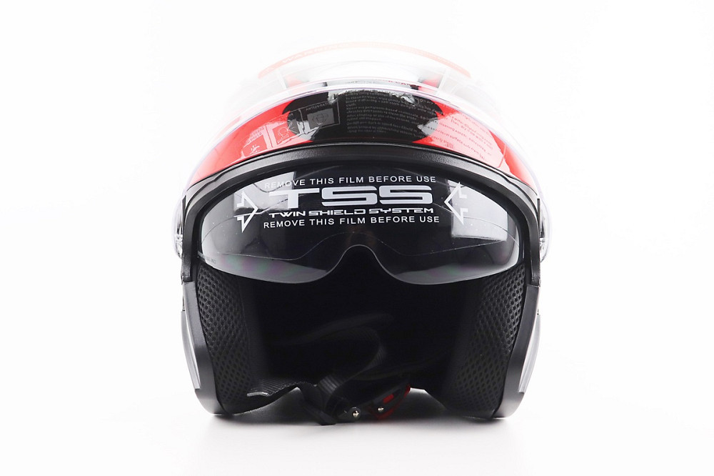 Шолом відкритий+відкидні окуляри BLD-708 S (55-56см), ЧОРНО-ЧЕРВОНИЙ "Raptor" Киев - изображение 5