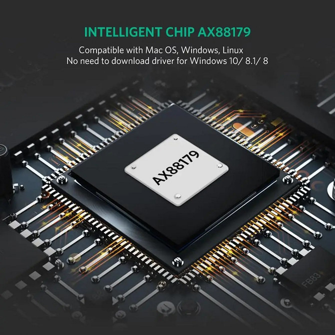 Зовнішня мережева карта Ugreen US236 USB Type-C to 10/100/1000Mbps Ethernet 50307 (Чорний) Николаев - изображение 6