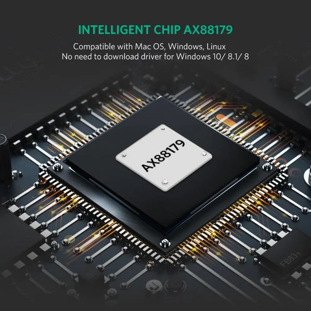 Зовнішня мережева карта Ugreen US236 USB Type-C to 10/100/1000Mbps Ethernet 50307 (Чорний) Миколаїв - фото 6