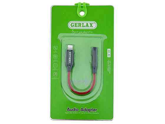 Перехідник Lighting-3,5 Аудіо (audio) GX-03 (BT) червоний ТМ Gerlax Solmir Київ