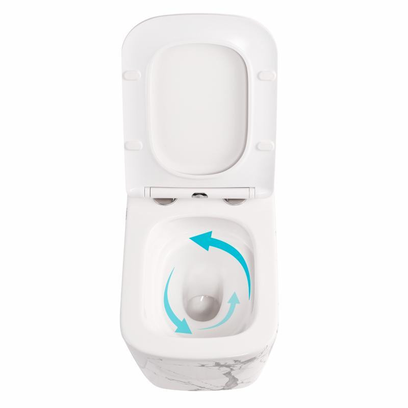 Унитаз подвесной Tern Ultra Quiet 490×365×325 мм, Marble, с сиденьем Slim Duroplast / Soft-close / Quick Release QT17332303ASMR Киев - изображение 6