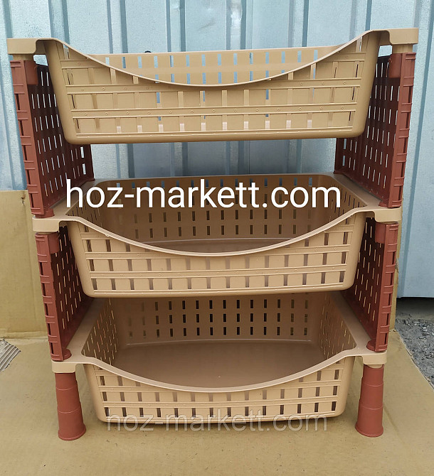 Полка - этажерка беж с коричневым на три яруса Турция Харьков - изображение 4