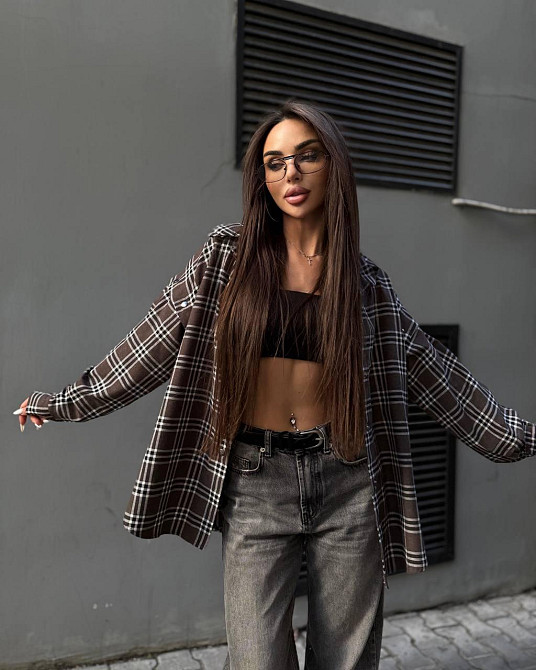 Жіноча повсякденна сорочка в клітинку турецька фланель Одеса - фото 7