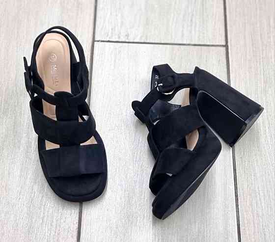 Meideli Літні босоніжки жіночі чорні з еко-шкіри на стійких підборах MEIDELI -6 р. 36-40 Коломия