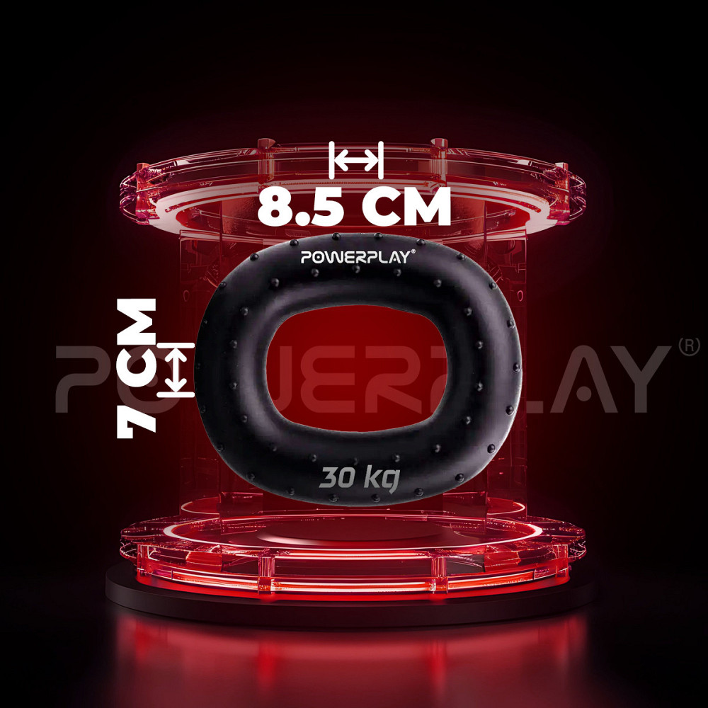 Эспандер кистевой силиконовый PowerPlay PP-4337 Hand Grip Hard 30 кг. Черный Киев - изображение 9