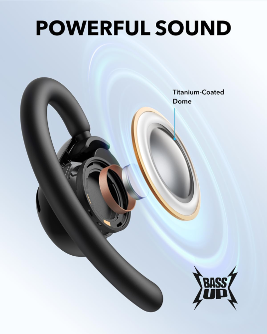 Беспроводные наушники Anker Soundcore V20i Black открытые Bluetooth 5.4 спортивные влагозащищенные наушники с BassUp Киев - изображение 6