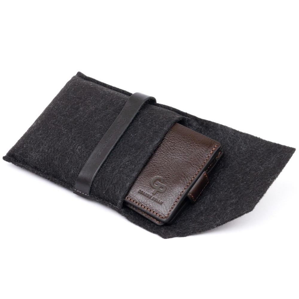 Портмоне горизонтальное Amico на магните на два отделения GRANDE PELLE 11321 Коричневое Киев - изображение 5