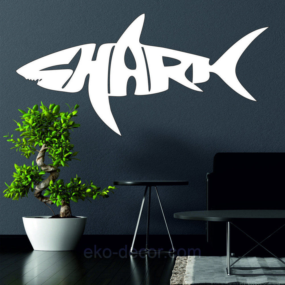 Декоративное настенное Панно «Shark» Декор на стену 90*44 см, Белый Киев - изображение 8