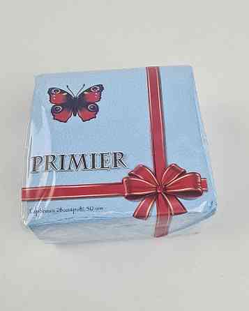 Одноразовая Cалфетка 50лист Премьер 2-ух слойные  Голубая 33х33 (1 пачка) Харьков