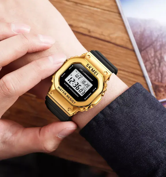 Чоловічий наручний спортивний годинник Skmei 1851 Золотистий Київ - фото 6