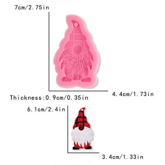 Молд новогодний Гном 70 на 44 мм розовый Киев