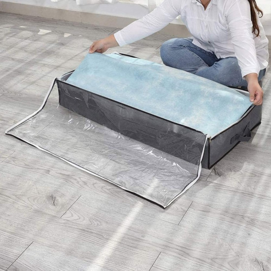 Органайзер для ковдри та речей під ліжко 103х45х15 см (сірий) Вінниця - фото 4