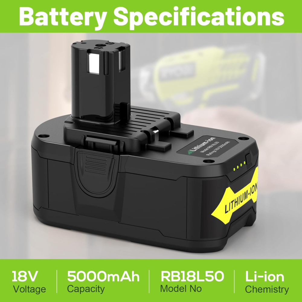 Аккумулятор литий-ионный ARyee 18V 5000mAh совместимый с Ryobi ONE+ P102 P108 BPL-1815 батарея для электроинструмента Киев - изображение 4