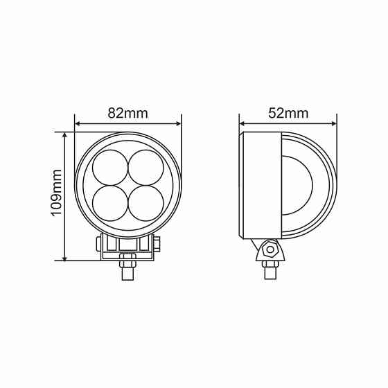 Фара светодиодная Brevia Epistar 4D Spot 10-30V, 12W (4x3W), 880Lm, 1шт (10602RLX1) Львов
