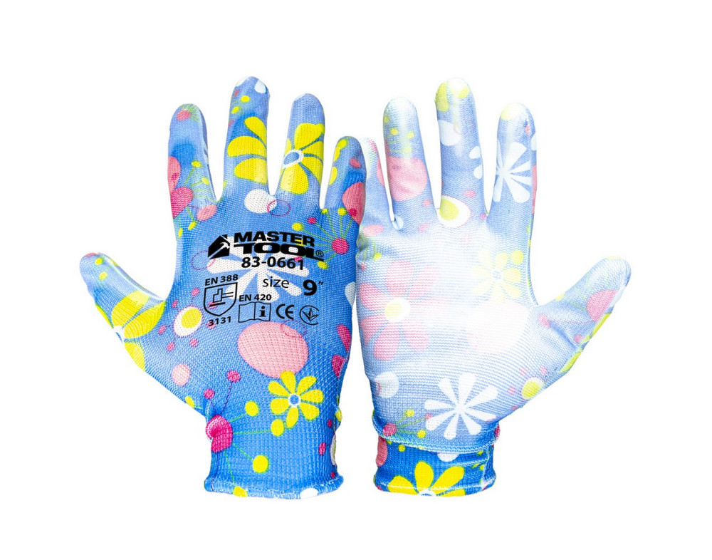 MASTERTOOL Рукавички безшовні трикотажні MASTERTOOL "Волошка" з поліуретановим покриттям долоні Коломия - фото 3