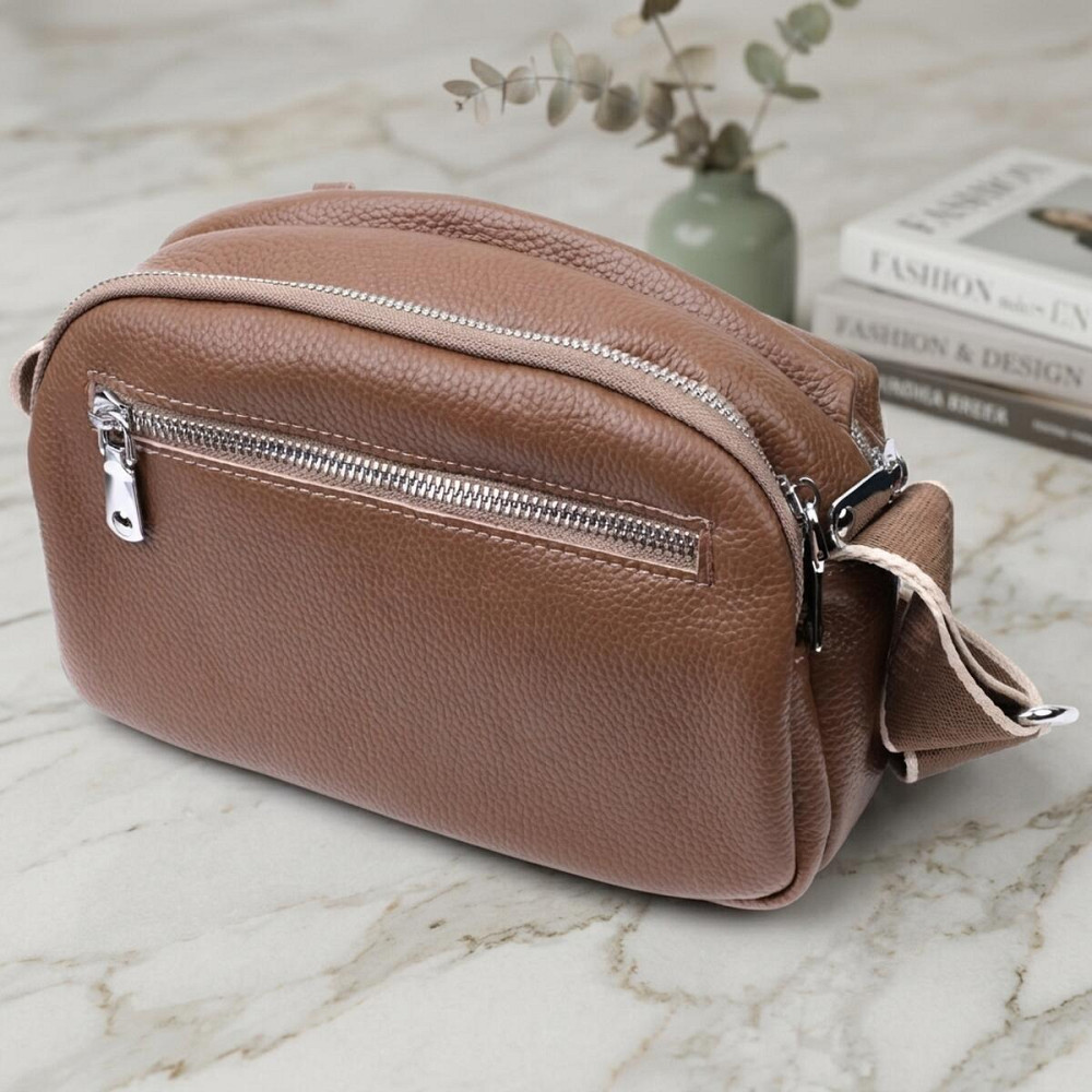 Модная сумка на каждый день с двумя отделениями из натуральной кожи Vintage 22596 Коричневый Киев - изображение 14