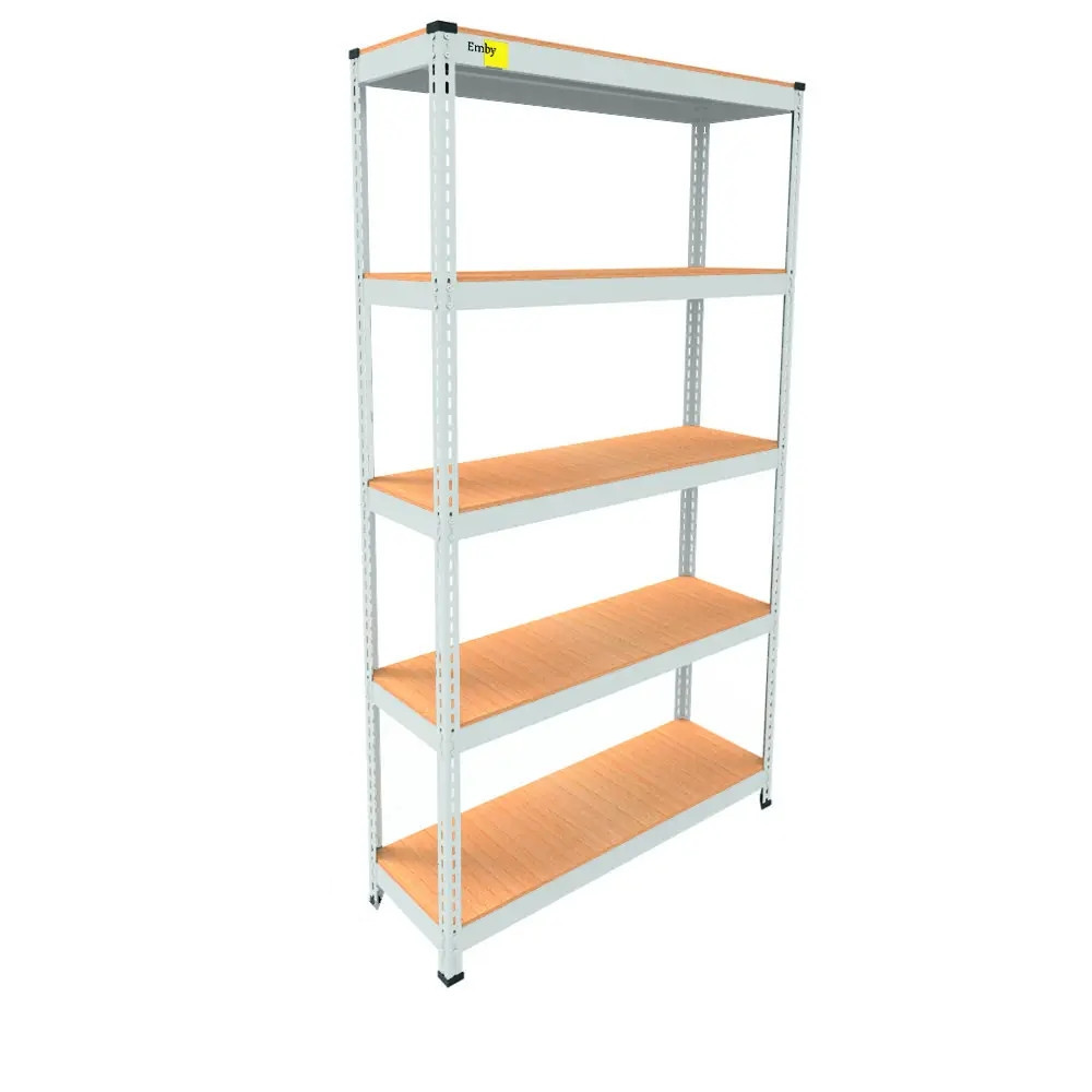 Металевий стелаж Emby Light Series (розмір 1800х900x300мм) 5 полиць ДСП до 100кг Білий Вінниця - фото 1