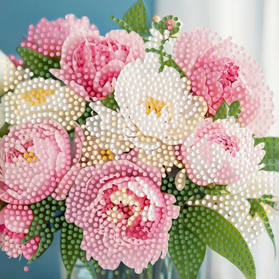 Алмазна мозаїка "Півонії" ZAV1818-3, 18х18 см Вінниця - фото 1