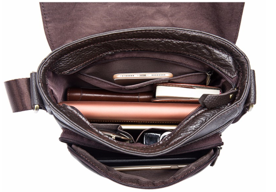 Сумка через плече зі шкіри Vintage 20022 Коричнева Київ