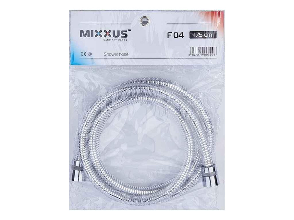 Шланг для душу 175см нержавіюча сталь хром LUMI.F04 ТМ MIXXUS Київ - фото 1