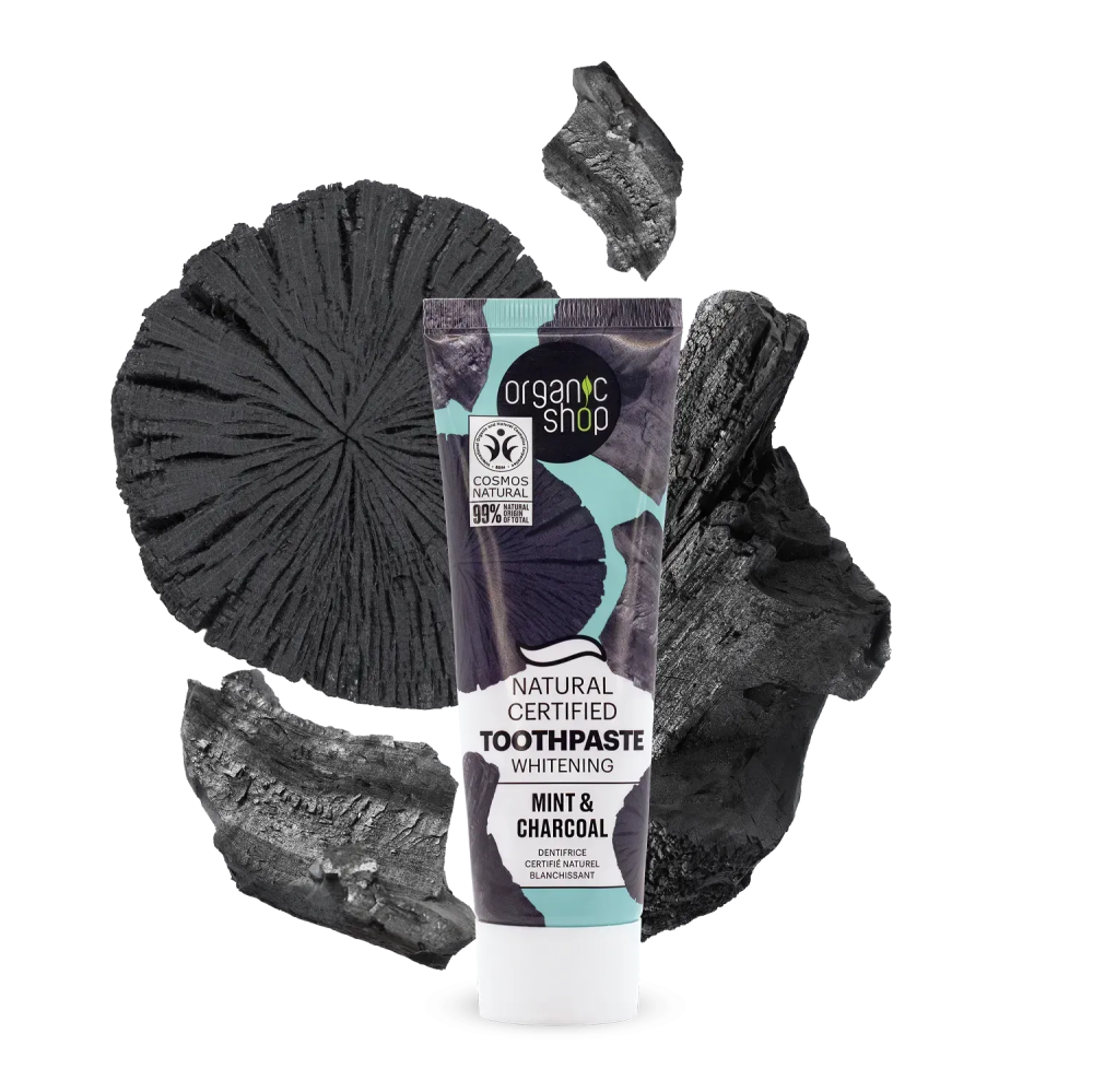 Зубна паста Відбілююча Вугілля та м'ята Organic Shop 100 г Київ - фото 2