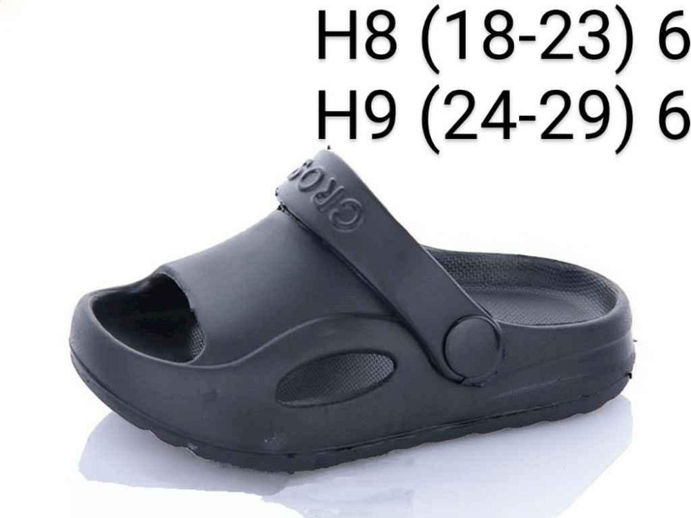 Тапочки пляжные детские р.18-23 черные H8 (6 пар/уп) ТМ CROSS Киев - изображение 1