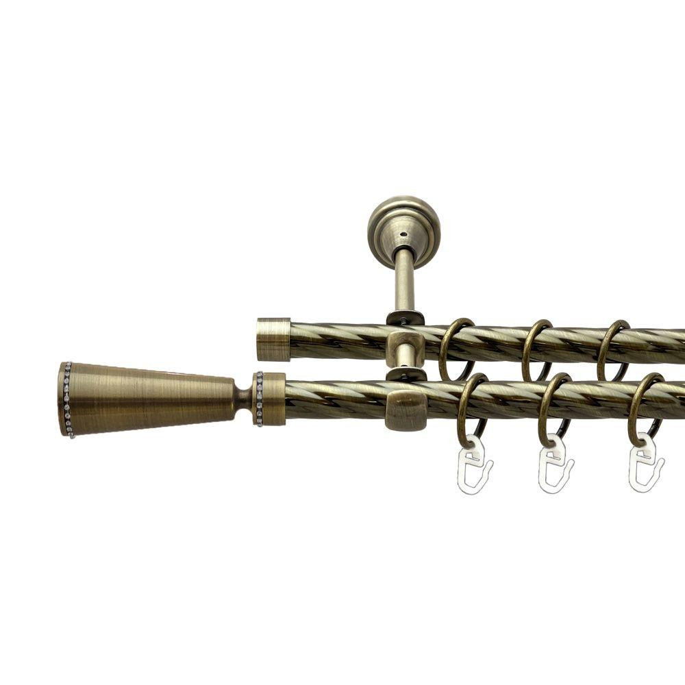 Карниз Orvit Меркурія металевий дворядний відкритий скручена труба кільце металеве Антик 16\16 мм 300 см (00-00022496) Львів - фото 1