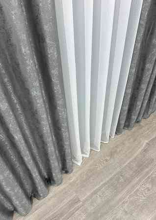 Шторна тканина жакард, колекція "Мармур Al1" колір графітовий 1015ш Київ