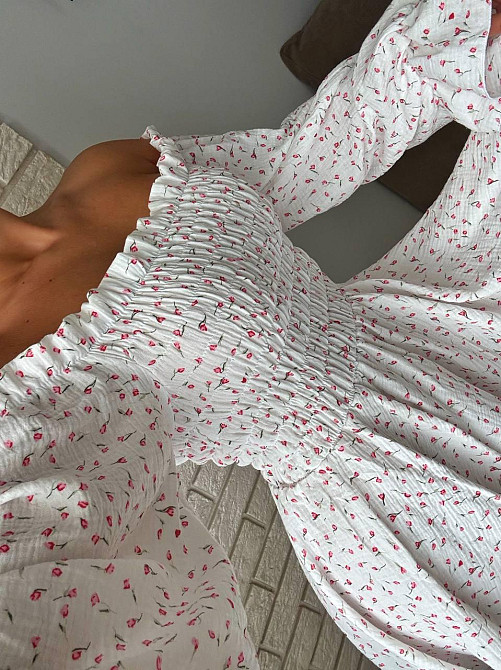 Жіноча романтична легка сукня з натуральної тканини муслін 100% бавовна Одеса - фото 4