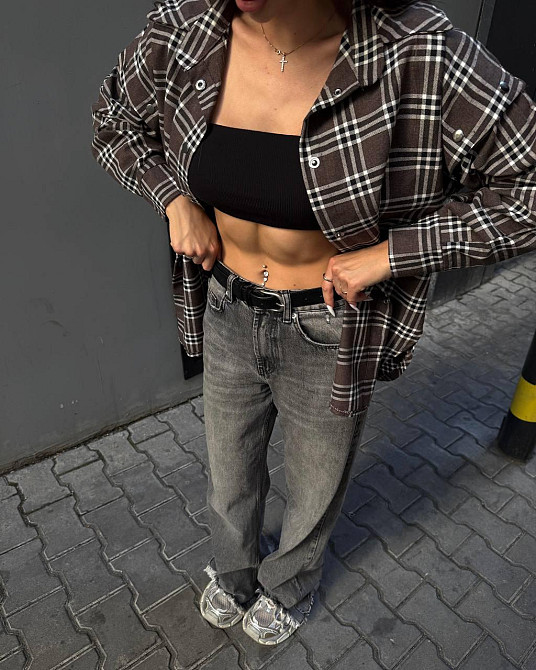 Жіноча повсякденна сорочка в клітинку турецька фланель Одеса - фото 10