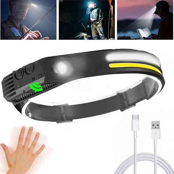 Налобний ліхтар з акумулятором CB-689-2 + датчик руху SBR Київ