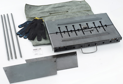 Мангал-чемодан 8 шампурів 2.2мм з чохлом та рукавичками Харків